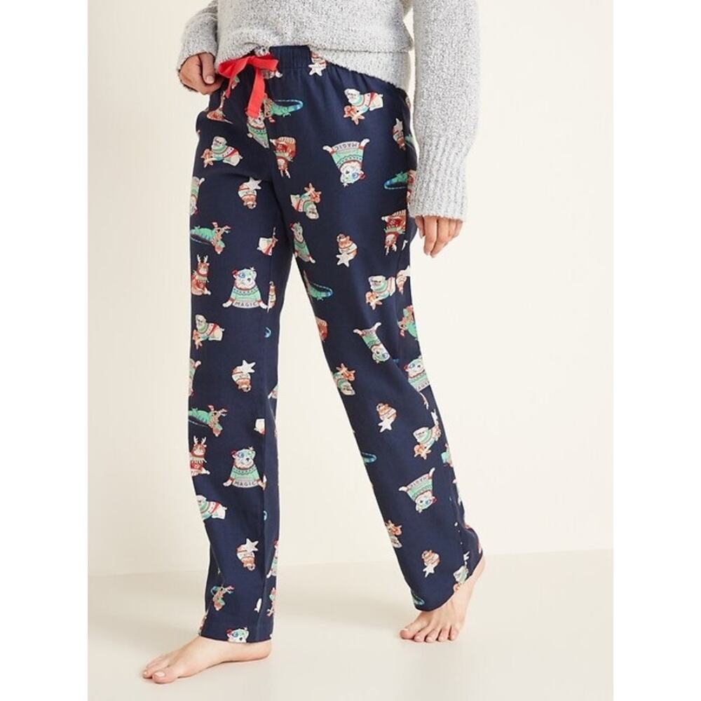 Old Navy Women’s Christmas Dogs Patterned Flannel Pajama Pants Size Large